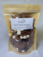 Rocky Road Granola pouch from Citrine Delight – front of packaging with chocolate oat clusters and mini marshmallows